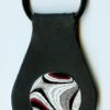 Leather Key Fob - Fordite - 27mm Round x 2.5mm Thick - Cow-Hide Leather (004) - Image 2
