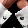 Fordite Cufflinks - 15 Round x 2mm Thick - Black Colored Titainum          (053) - Image 3