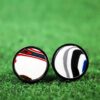 Fordite Cufflinks - 15 Round x 2mm Thick - Black Colored Titainum          (060) - Image 3