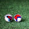 Fordite Cufflinks - 15 Round x 3mm Thick - Silver Colored Titainum          (088) - Image 2