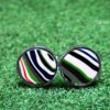 Fordite Cufflinks - 25 Round x 3mm Thick - Silver Colored Titainum          (120)