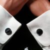 Fordite Cufflinks - 15 Round x 3mm Thick - Silver Colored Titainum          (123) - Image 3