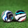 Fordite Cufflinks - 25 Round x 2mm Thick - Silver Colored Titainum          (148) - Image 3