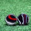 Fordite Cufflinks - 25 Round x 3mm Thick - Silver Colored Titainum          (164)