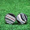 Fordite Cufflinks - 25 Round x 2mm Thick - Silver Colored Titainum          (168)
