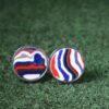 Fordite Cufflinks - 25 Round x 3mm Thick - Silver Colored Titainum          (170) - Image 2