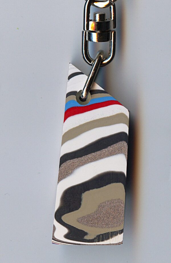 Fordite Keychain - 43.5mm x 17.3mm x 8.6mm          (1861) - Image 2