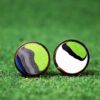 Fordite Cufflinks - 15 Round x 2mm Thick - Gold Colored Titainum          (187) - Image 6