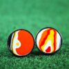 Fordite Cufflinks - 18 Round x 2mm Thick - Silver Colored Titainum          (190) - Image 6