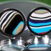Fordite Cufflinks - 25 Round x 4mm Thick - Silver Colored Titainum          (191) - Image 2