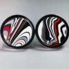Fordite Cufflinks - 25 Round x 4mm Thick - Silver Colored Titainum          (198) - Image 2