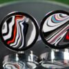 Fordite Cufflinks - 25 Round x 4mm Thick - Silver Colored Titainum          (198) - Image 5