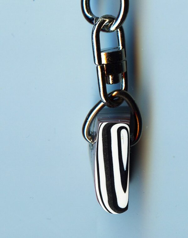 Fordite Keychain - 19.5mm x 16.3mm x 8.6mm          (2041)