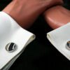 Fordite Cufflinks - 15 Round x 2mm Thick - Silver Colored Titainum          (214) - Image 3