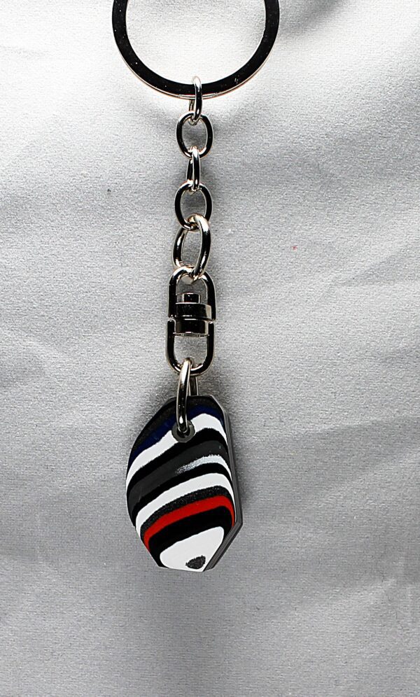 Fordite Keychain - 30.29mm x 19.18mm x 6mm          (2172) - Image 4