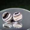 Fordite Cufflinks - 18 Round x 1mm Thick - Stainless Steel           (225)