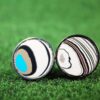 Fordite Cufflinks - 25 Round x 2mm Thick - Silver Colored Titainum          (231) - Image 3