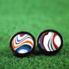 Fordite Cufflinks - 16 Round x 2mm Thick - Black Colored Titainum          (240) - Image 2