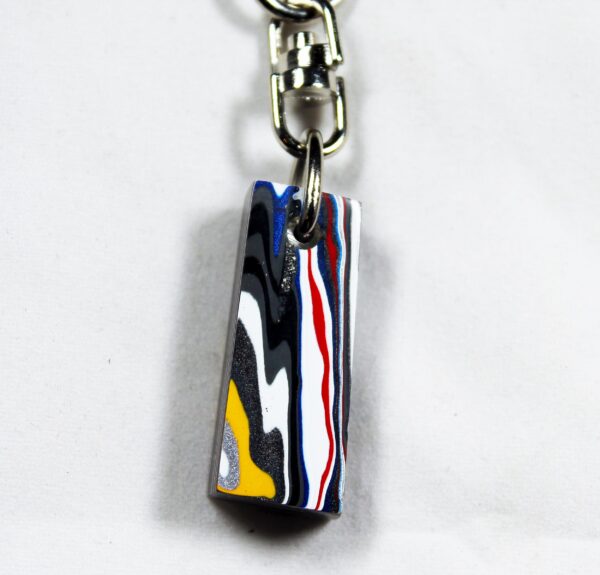 Fordite Keychain - 32.16mm x 13.27mm x 8.85mm          (2450) - Image 2