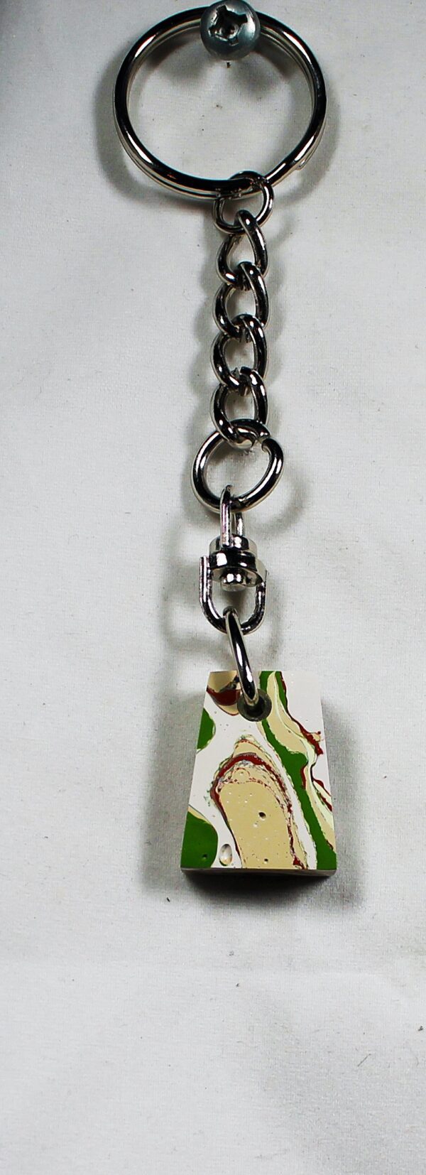 Fordite Keychain - Premium Fordite - 22.45mm x 16.99mm x 6.86mm          (2461) - Image 3