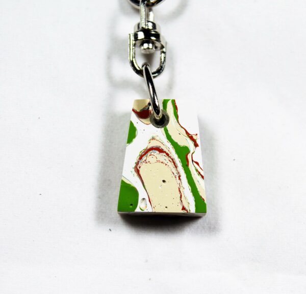 Fordite Keychain - Premium Fordite - 22.45mm x 16.99mm x 6.86mm          (2461)
