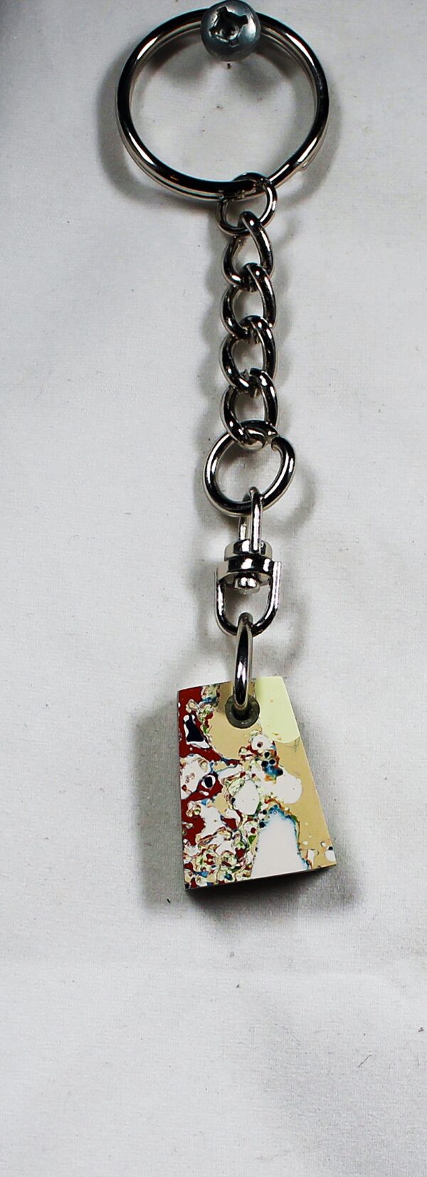 Fordite Keychain - Premium Fordite - 22.45mm x 16.99mm x 6.86mm          (2461) - Image 4