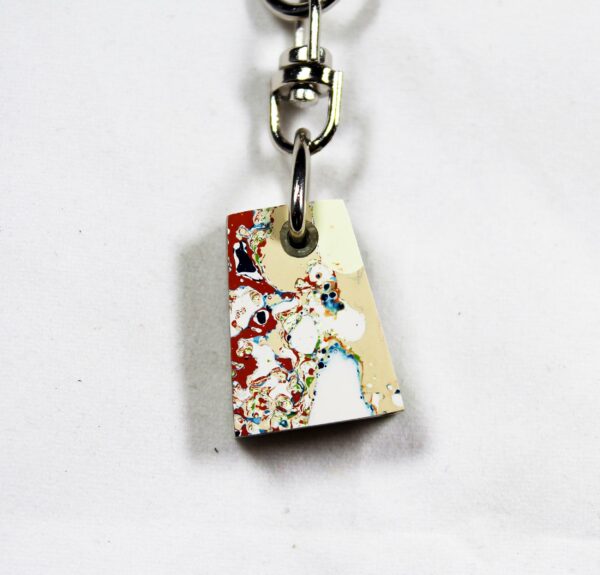 Fordite Keychain - Premium Fordite - 22.45mm x 16.99mm x 6.86mm          (2461) - Image 2