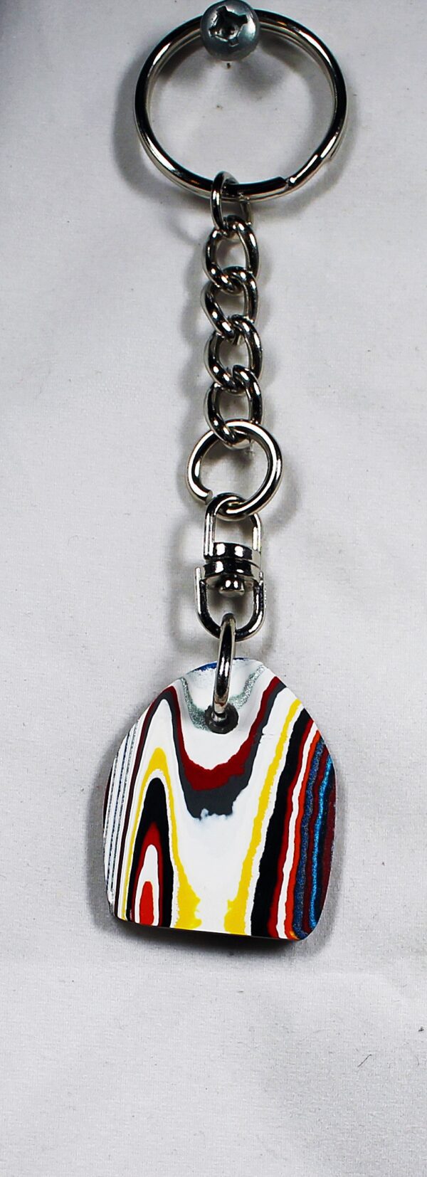 Fordite Keychain - 33.22mm x 27.33mm x 2.92mm          (2469) - Image 3
