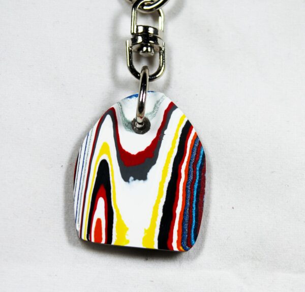 Fordite Keychain - 33.22mm x 27.33mm x 2.92mm          (2469)