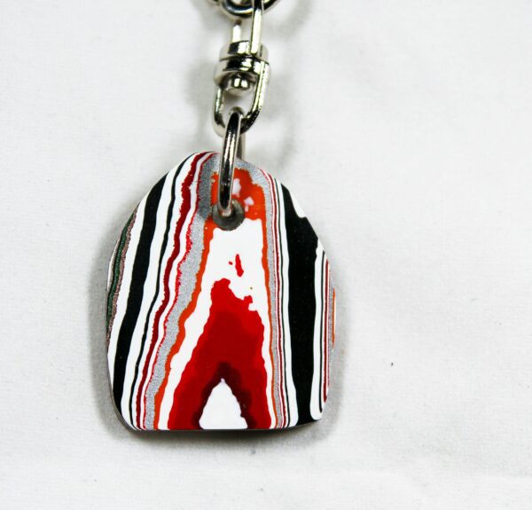 Fordite Keychain - 33.22mm x 27.33mm x 2.92mm          (2469) - Image 2