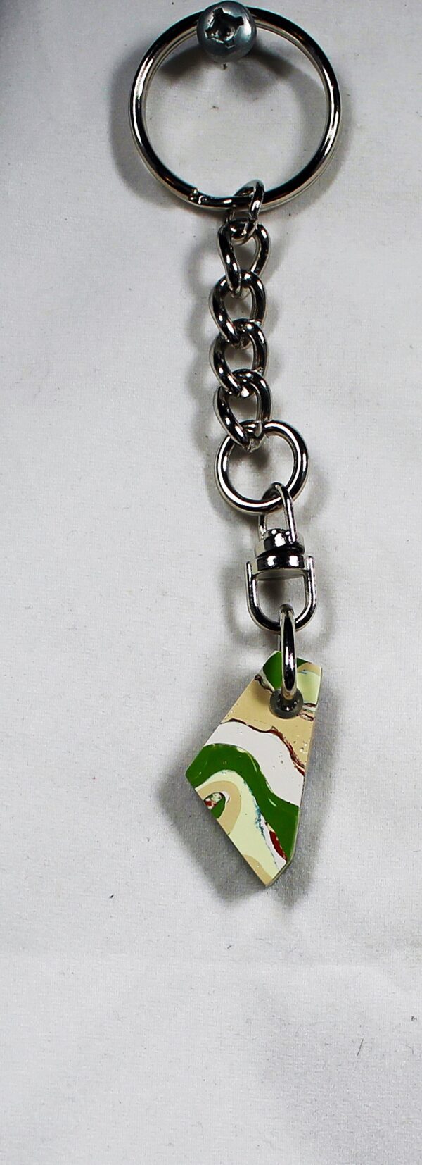 Fordite Keychain - Premium Fordite - 26.88mm x 14.77mm x 5.67mm          (2479) - Image 4