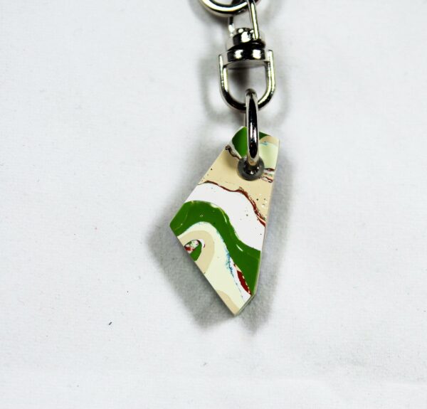 Fordite Keychain - Premium Fordite - 26.88mm x 14.77mm x 5.67mm          (2479) - Image 2