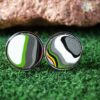 Fordite Cufflinks - 18 Round x 2mm Thick - Silver Colored Titainum          (254) - Image 2