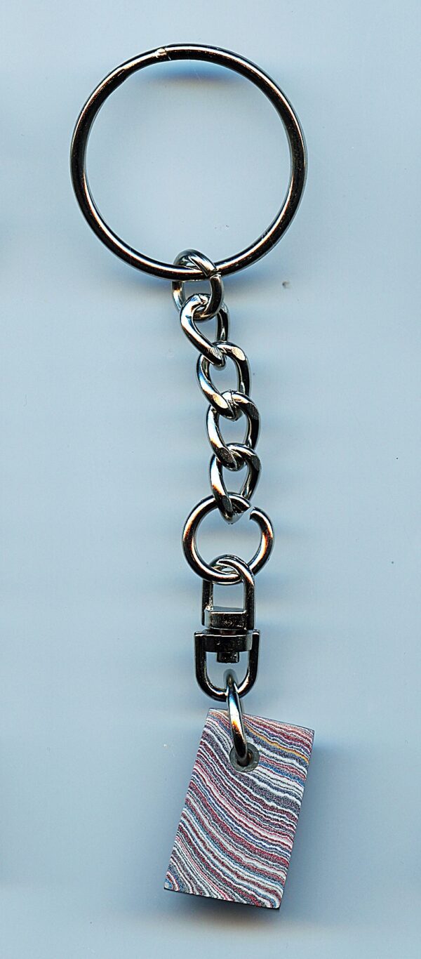 Fordite Keychain - 24.4mm x 15.66mm x 7.64mm          (2557) - Image 3