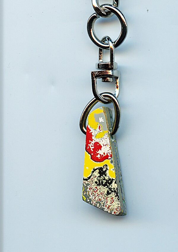 Fordite Keychain - From Late 70's to Mid 80's - 29.68mm x 9.55mm x 8.08mm          (2575)