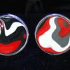 Fordite Cufflinks - 18 Round x 1mm Thick - Stainless Steel           (260)