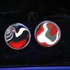 Fordite Cufflinks - 18 Round x 1mm Thick - Stainless Steel           (260) - Image 2