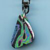 Fordite Keychain - Black Light - 34.82mm x 22.03mm x 6.58mm          (2629)