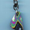 Fordite Keychain - Black Light - 34.82mm x 22.03mm x 6.58mm          (2629) - Image 2