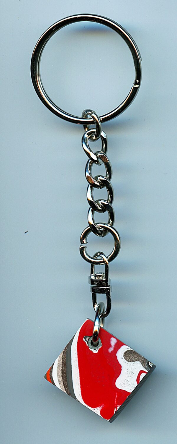 Fordite Keychain - 23.92mm x 21.55mm x 5.67mm          (2654) - Image 3