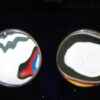 Fordite Cufflinks - 18 Round x 2mm Thick - Brass          (266)