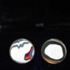 Fordite Cufflinks - 18 Round x 2mm Thick - Brass          (266) - Image 2