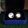 Fordite Cufflinks - 18 Round x 2mm Thick - Brass          (266) - Image 3