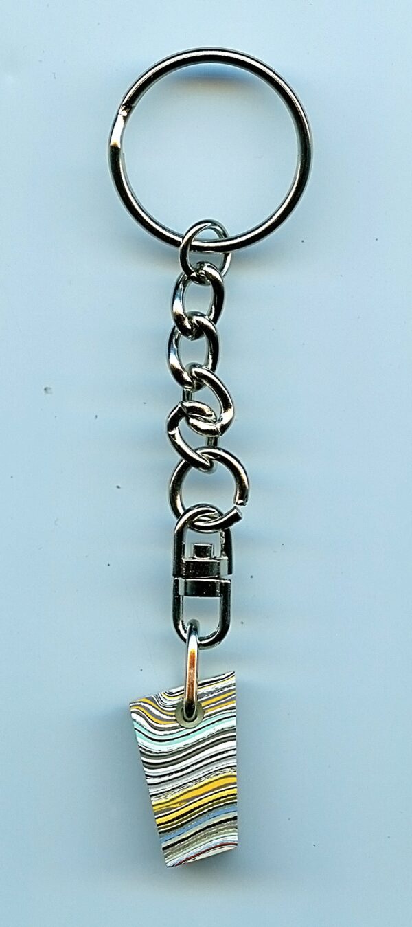 Fordite Keychain - Premium Fordite - 22.18mm x 14.64mm x 9.24mm          (2739) - Image 3