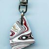 Fordite Keychain - 25.05mm x 21.63mm x 4.4mm          (2765)