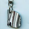 Fordite Keychain - 30.4mm x 26.42mm x 4.56mm          (2771)