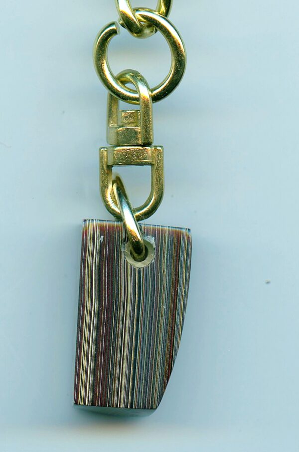Fordite Keychain - Corvette Fordite - 24.1mm x 14.79mm x 11.05mm          (2774) - Image 4