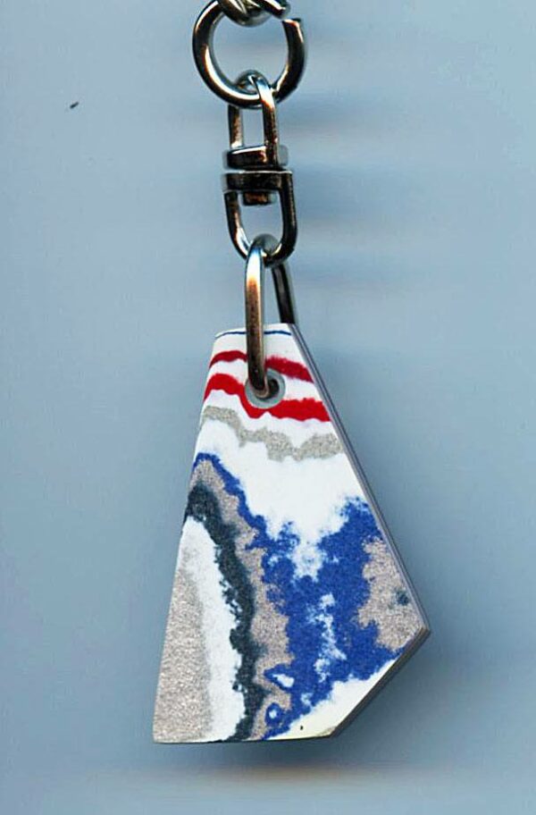Fordite Keychain - 39.99mm x 24.59mm x 5.15mm          (2781) - Image 2