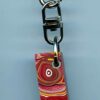 Fordite Keychain - Fire Truck - 27.42mm x 11.49mm x 6.7mm          (2798)