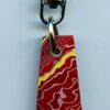 Fordite Keychain - Fire Truck - 41.63mm x 15.91mm x 6.08mm          (2809)